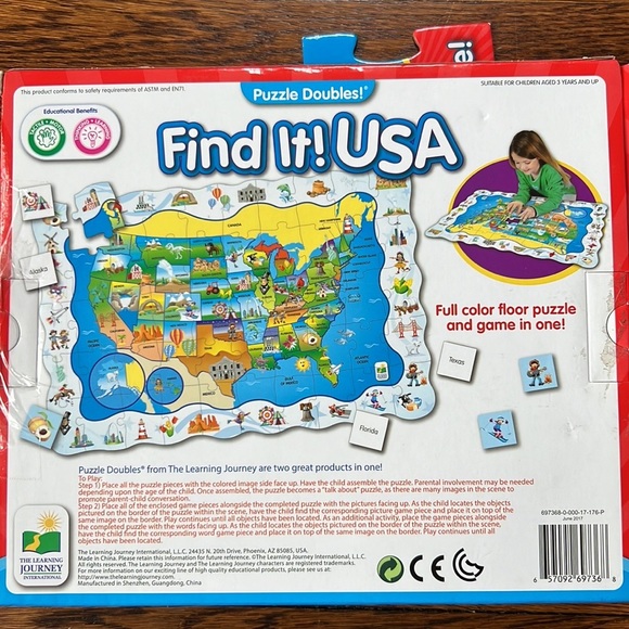 The Learning Journey Puzzle Doubles Find It! USA (50 Pieces) - Picture 10 of 12